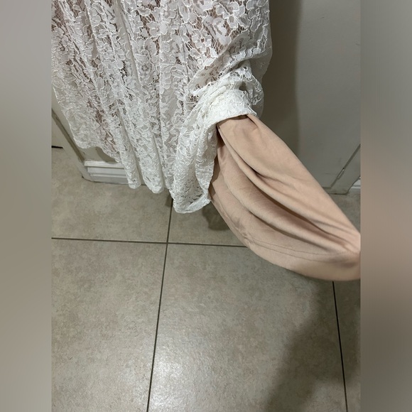 NWT RIHOAS The White Lace Long Sleeve Backless Maxi Dress Sz S - Picture 15 of 16